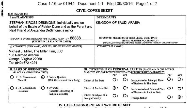 اول دعوى قضائية بقانون جاستا